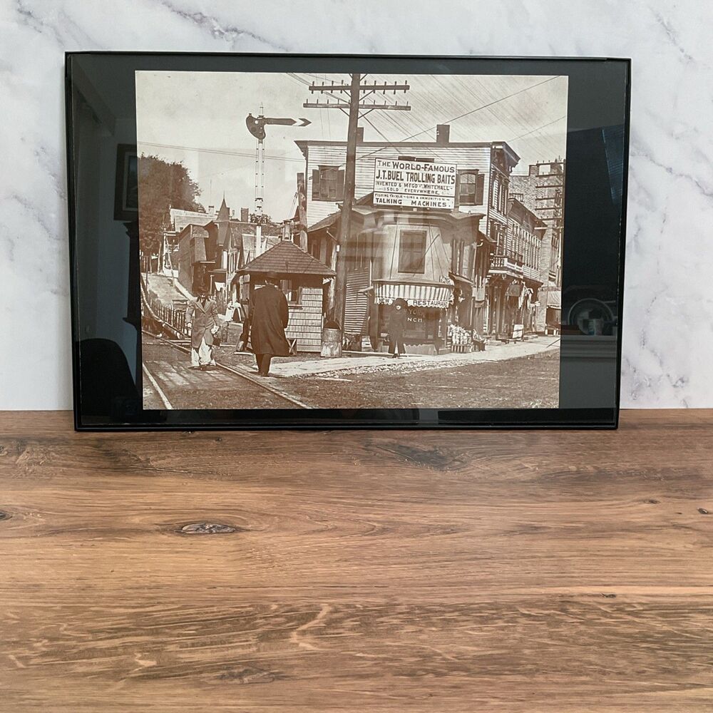 VTG Sepia Tone 11x14 Print, New York 1930’s Restaurant,bait Shop.14”x11”